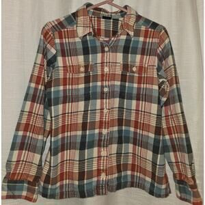 Patagonia Fjord Plaid Flannel Women's Organic Cotton Button-up Shirt - Size 6